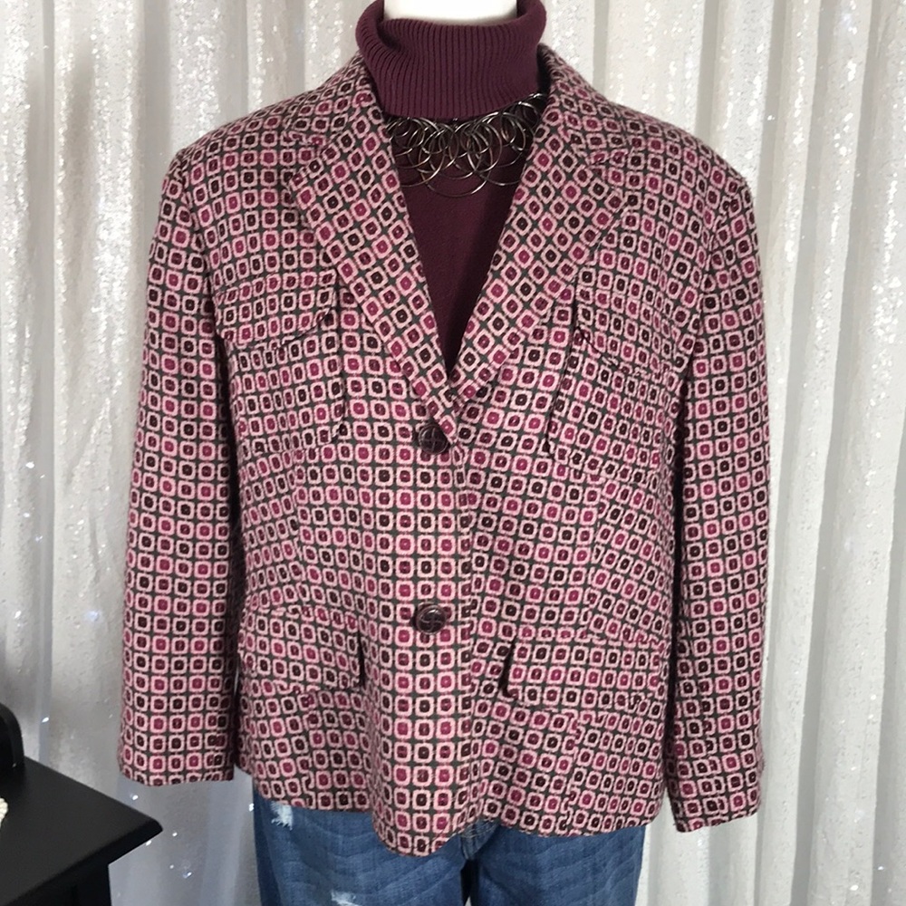 Pink and Gray Checkered Jacket
